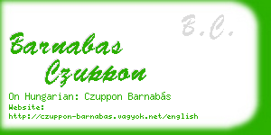 barnabas czuppon business card